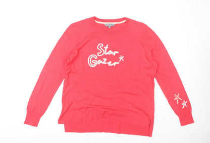 Debenhams Women’s Red Embroidered Pullover Jumper Size 12