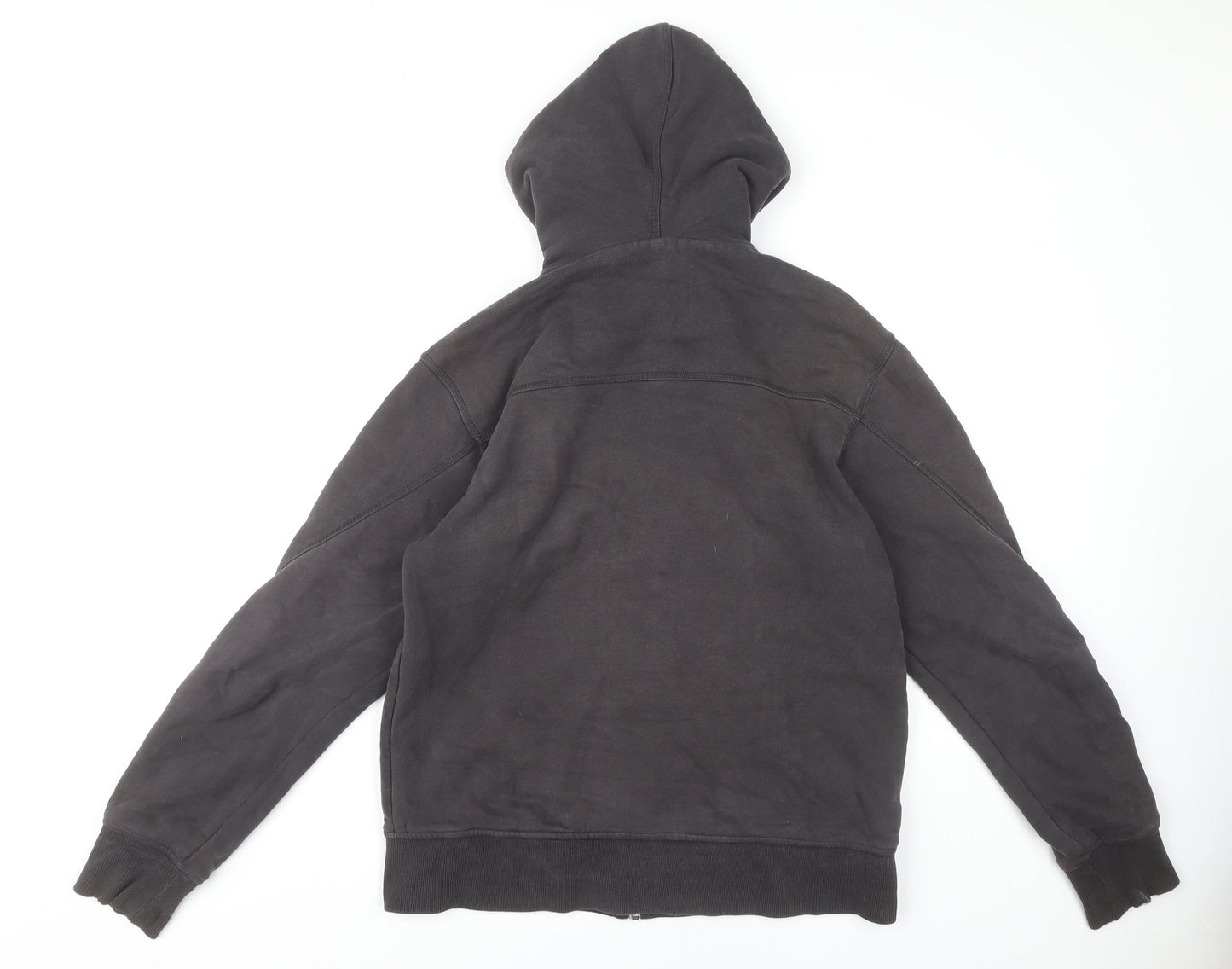 White Stuff Men's Black Hoodie M - Full Zip, Cotton