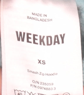 Weekday Women's Blue Full Zip Hoodie XS