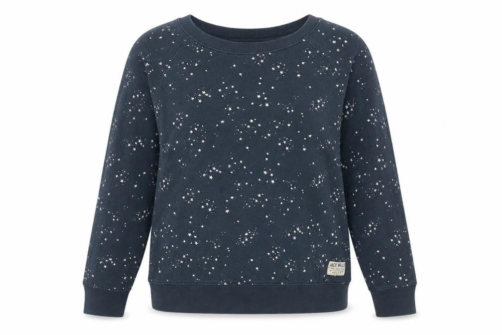 Jack Wills Women's Blue Sweatshirt Size 10 Star Print