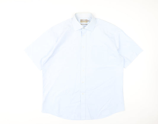 Marks and Spencer Men’s Blue Short Sleeve Dress Shirt