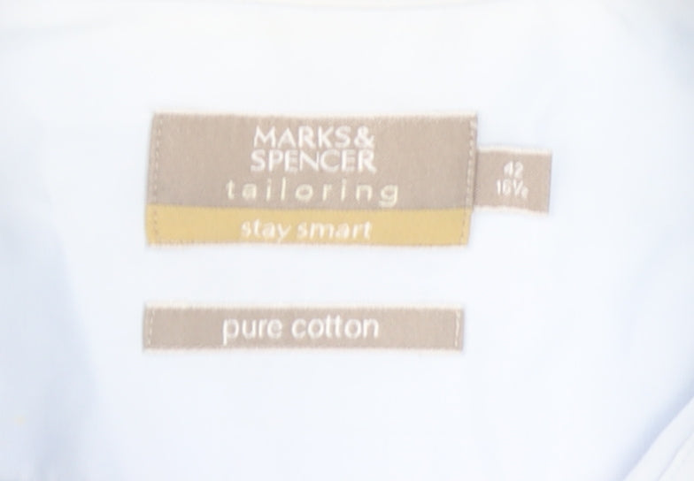 Marks and Spencer Men’s Blue Short Sleeve Dress Shirt