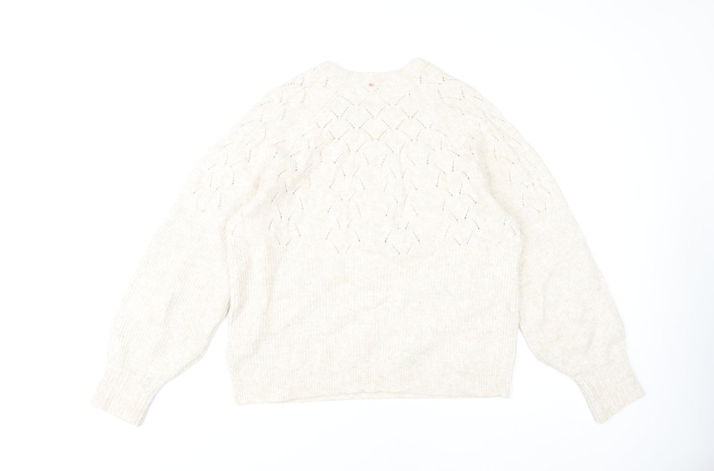 Marks and Spencer Womens Ivory Crew Neck Pullover Size 14