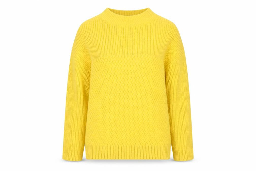 Per Una Women's Yellow Chunky-Knit Pullover Jumper M