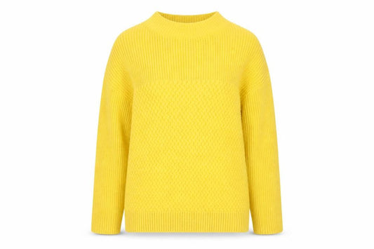 Per Una Women's Yellow Chunky-Knit Pullover Jumper M