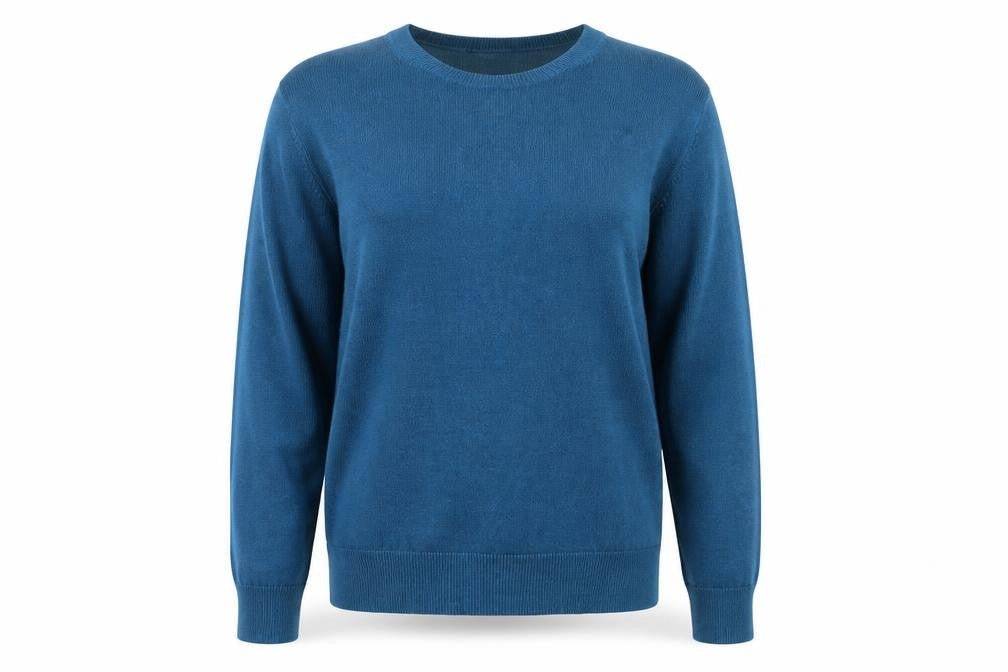 Marks and Spencer Women's Blue Crew Neck Jumper, UK 14