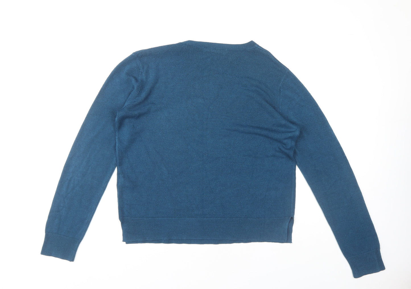 Marks and Spencer Women's Blue Crew Neck Jumper, UK 14