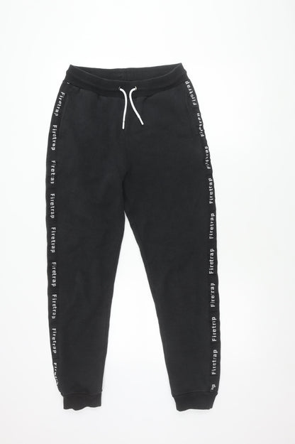 Preloved Firetrap Unisex Black Jogger Trousers, Relaxed, Size Regular - Front
