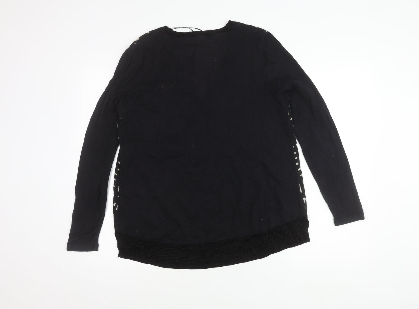 Next Women's Black Geometric V-Neck Top Size 12