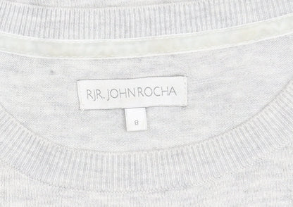 RJR.John Rocha Women's Grey Floral Pullover Jumper Size 8