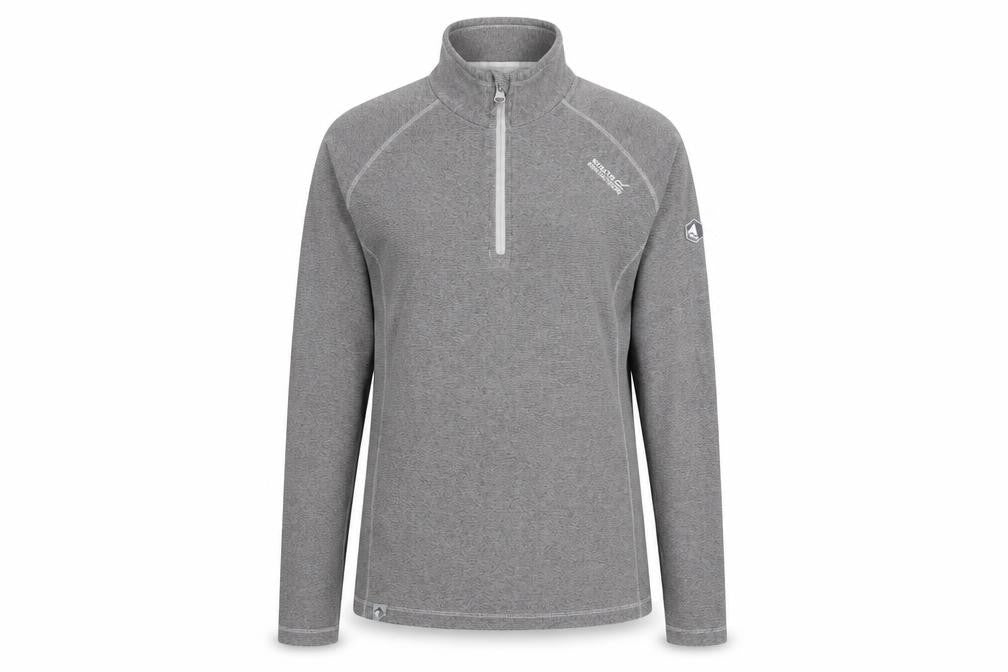 Regatta Women's Grey Sweatshirt Size 10 Zip Neck Logo
