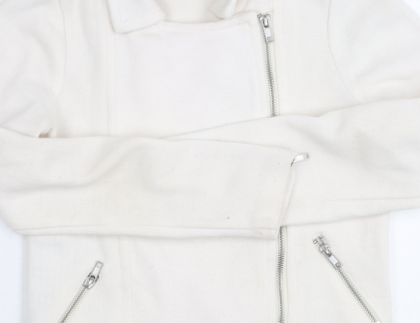 H&M Women's White Motorcycle Jacket, XS, Casual