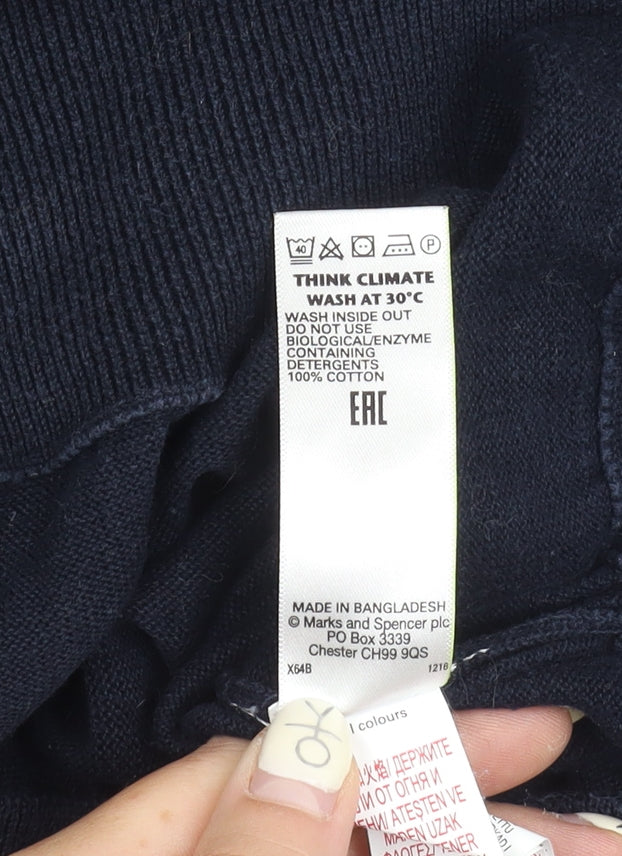 Blue Harbour Men's Black Grey Full Zip Sweatshirt L
