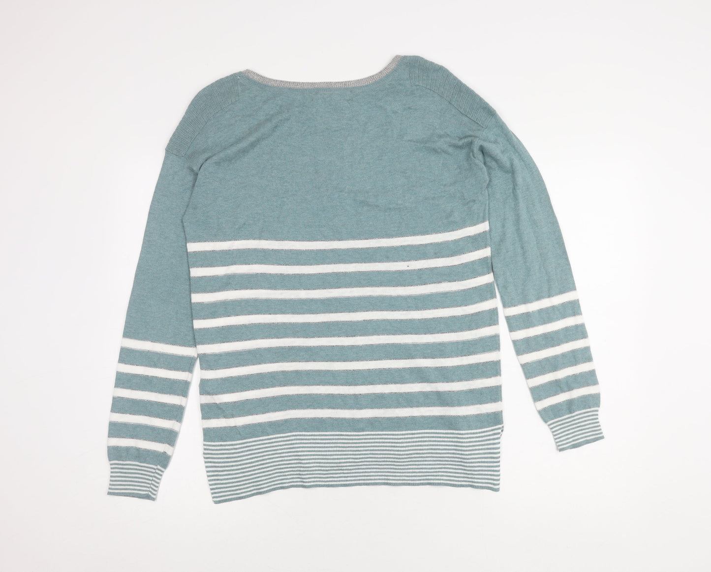 Next Women's Blue Striped Jumper Size 10