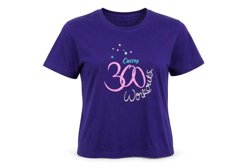 Curves Women's Purple XL Basic Cotton T-Shirt