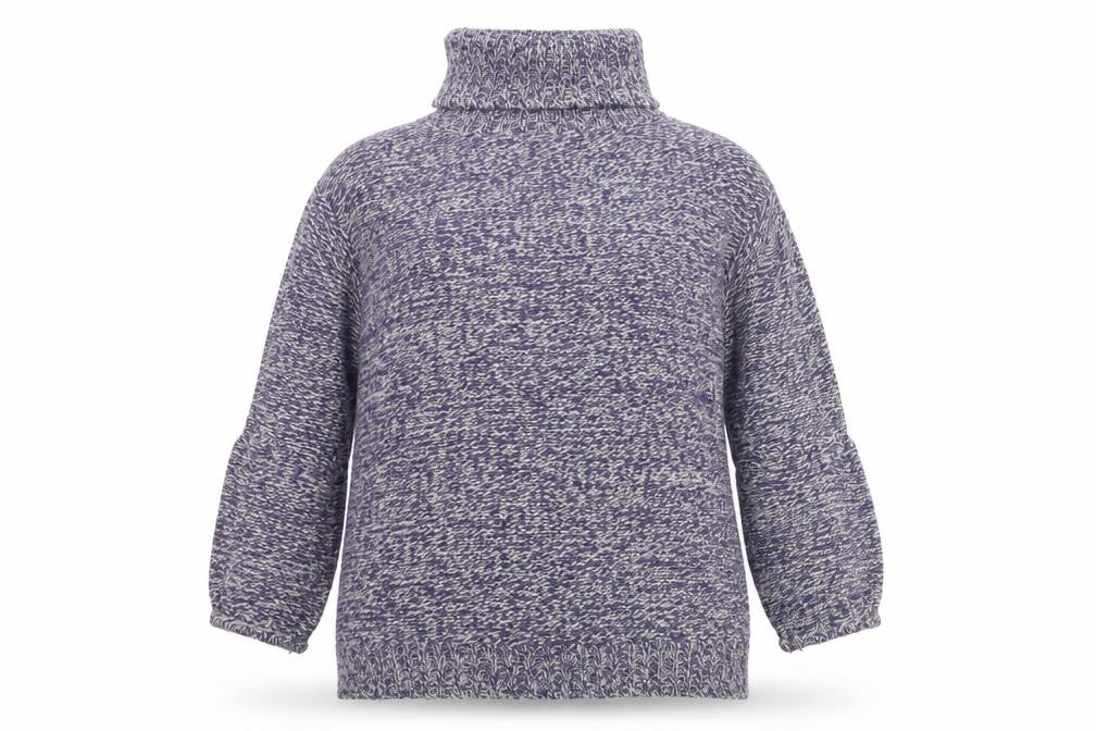 Soft Grey Womens Multicoloured Knit Roll Neck Jumper 10/12