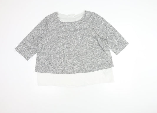 Wallis Grey Layered Bow Top for Women, Size 18