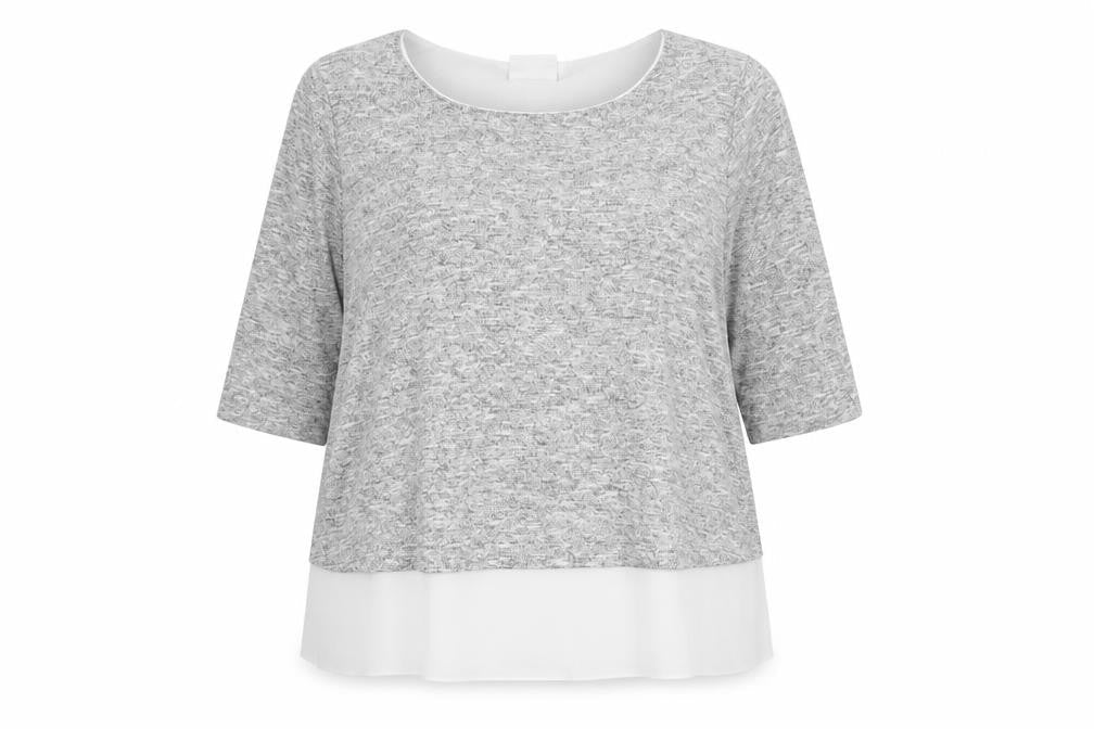 Wallis Grey Layered Bow Top for Women, Size 18