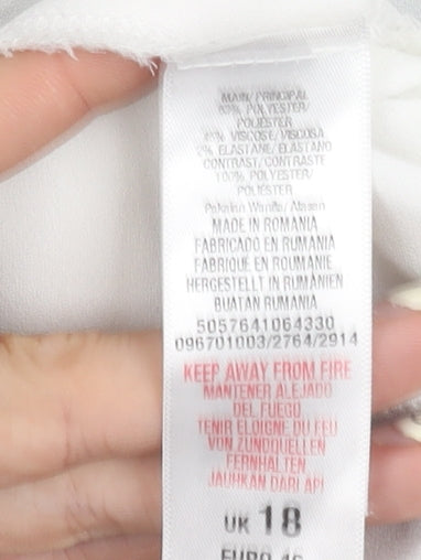 Close-up detail of Wallis Grey Layered Bow Top for Women, size 18