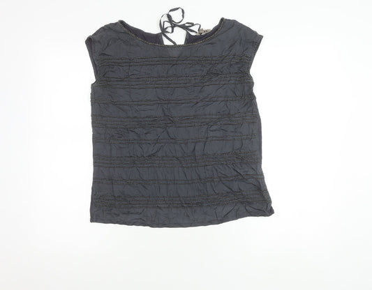 Jigsaw Women's Black Beaded Sleeveless Blouse - S