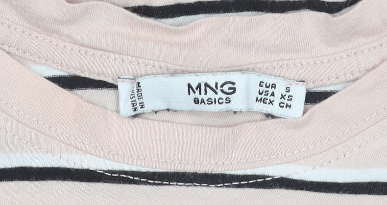 MNG Basics Women's Pink Striped T-Shirt Size 8