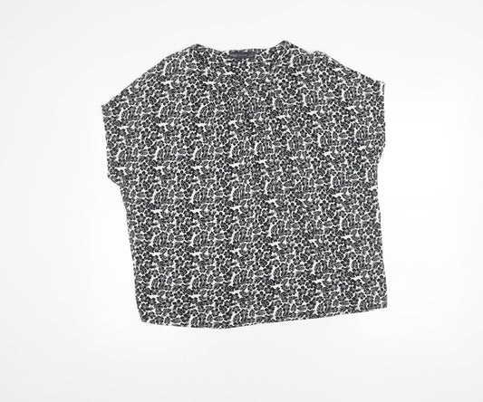 Marks and Spencer Women's Black Floral Top, Size 14