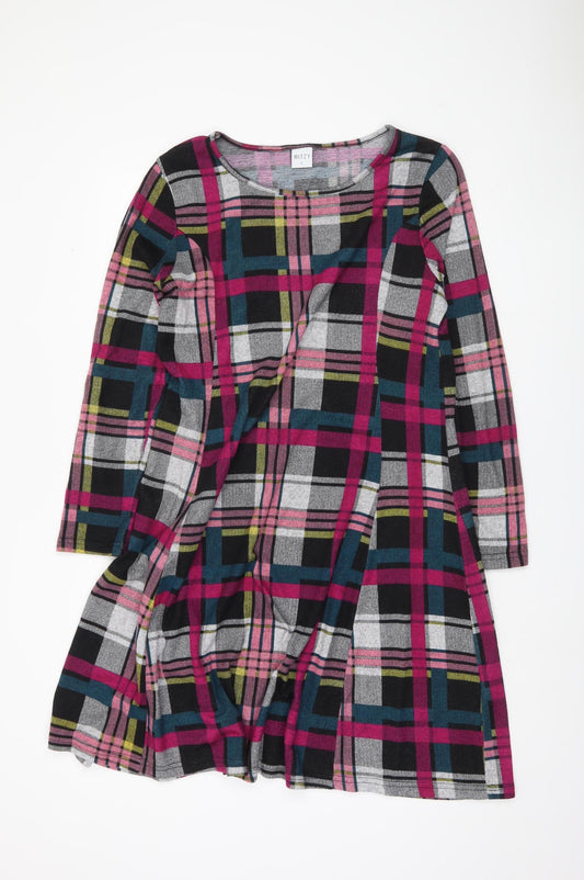 Mitzy Women's Multicoloured Plaid Knit Dress L