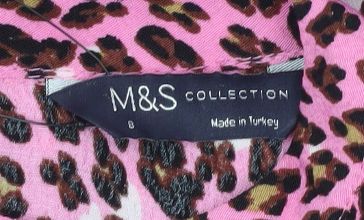 Marks and Spencer Women’s Pink Animal Print Dress, Size 8