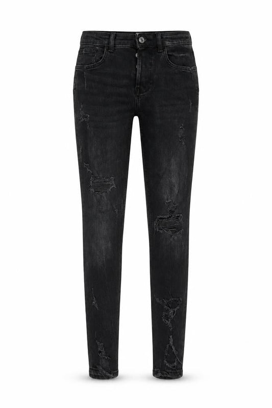 Zara Women's Black Skinny Jeans Size 10 Distressed