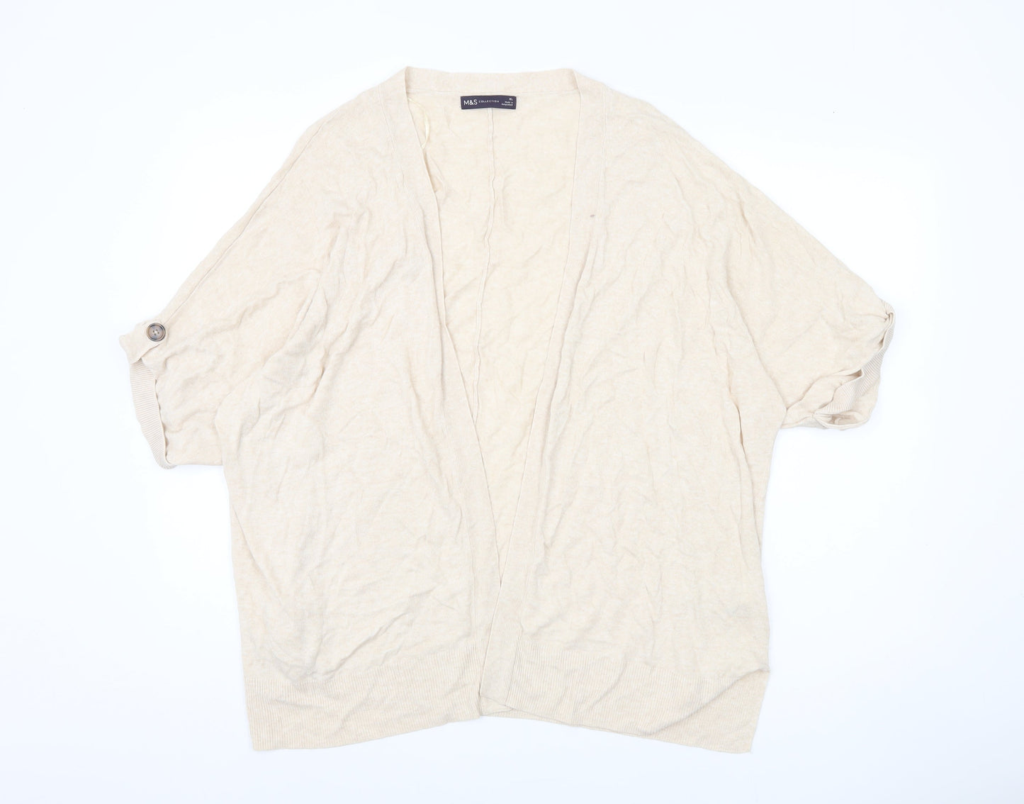 Marks and Spencer Women's Beige Open Front Cardigan, XL