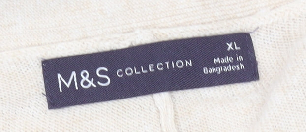 Marks and Spencer Women's Beige Open Front Cardigan, XL