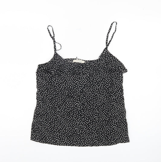Oasis Women Black Polka Dot Tank Size 10