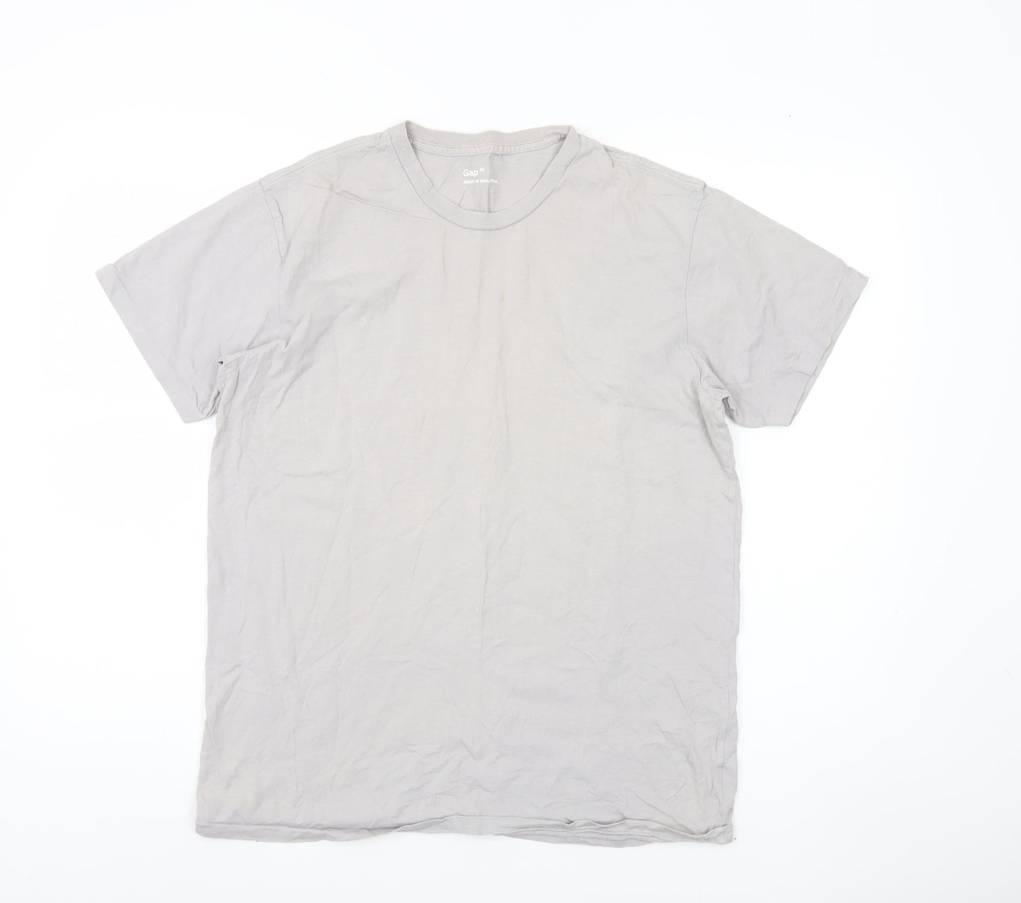 Gap Men's Grey Cotton Crew Neck T-Shirt, Size M