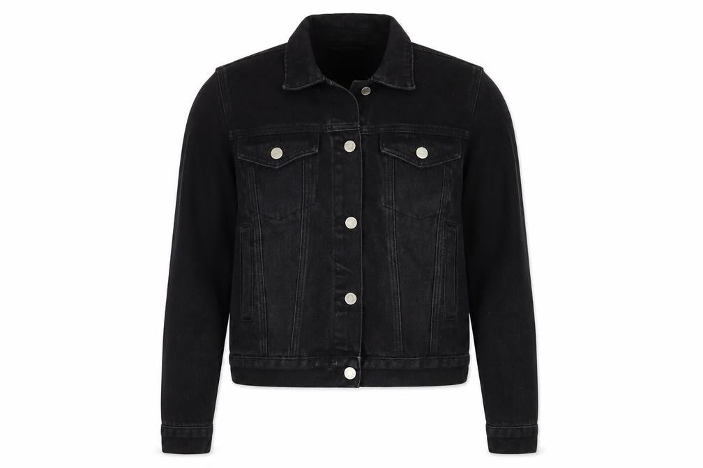 Missguided Women's Black Denim Jacket, Size 4, Casual Style