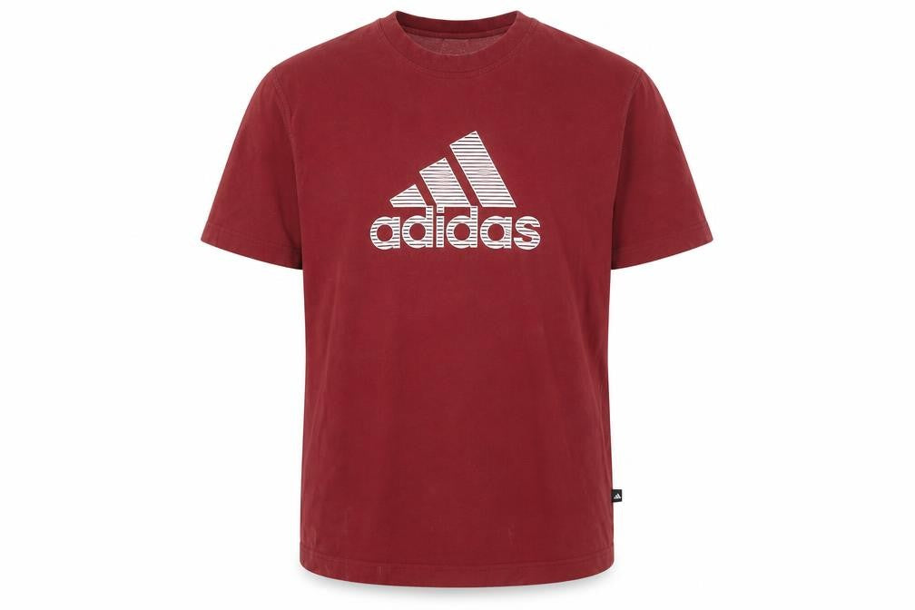 Adidas Men's Red Medium Crew Neck Logo T-Shirt