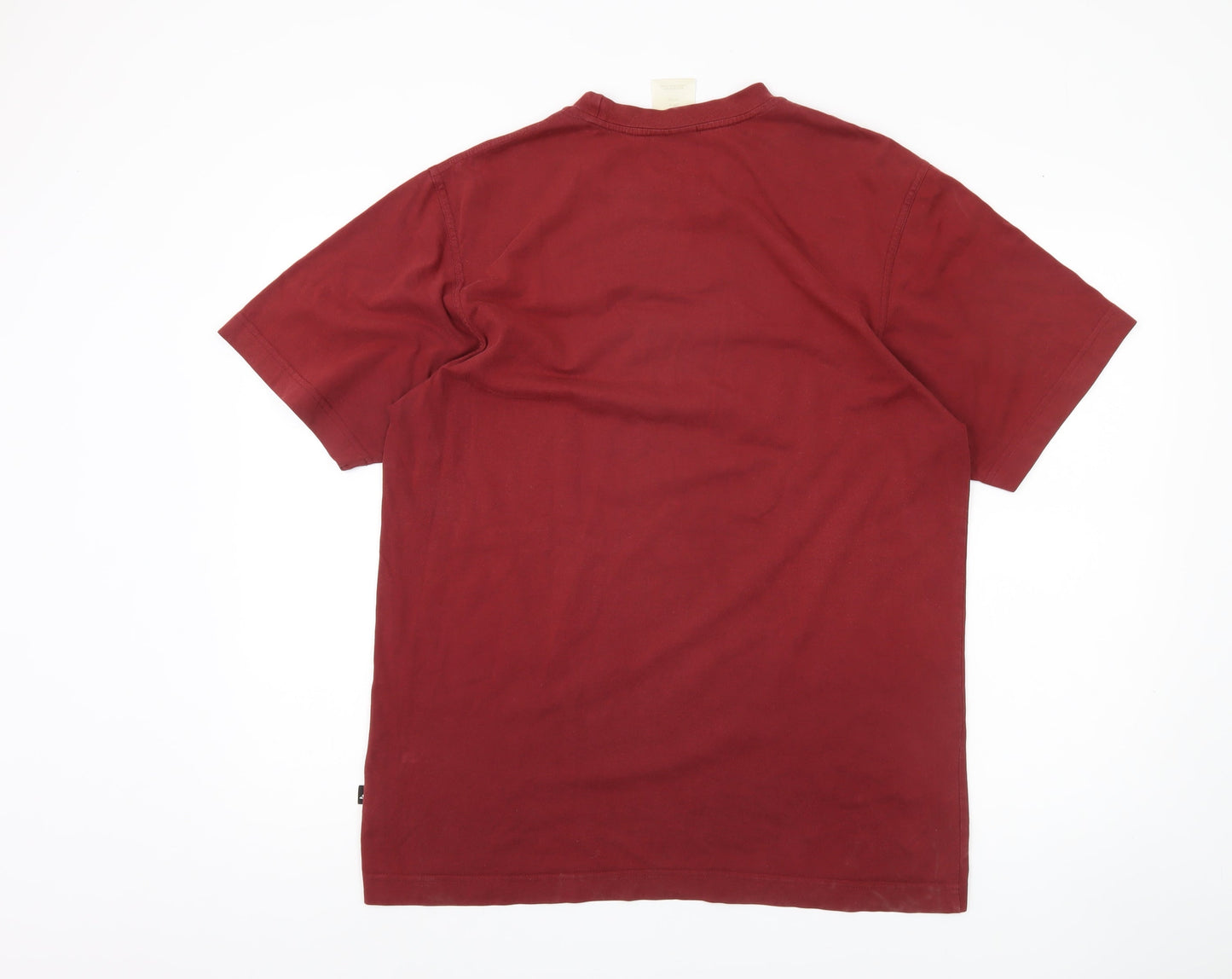 Adidas Men's Red Medium Crew Neck Logo T-Shirt