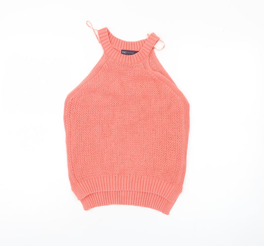 Marks and Spencer Women's Pink Knit Halter Tank Top