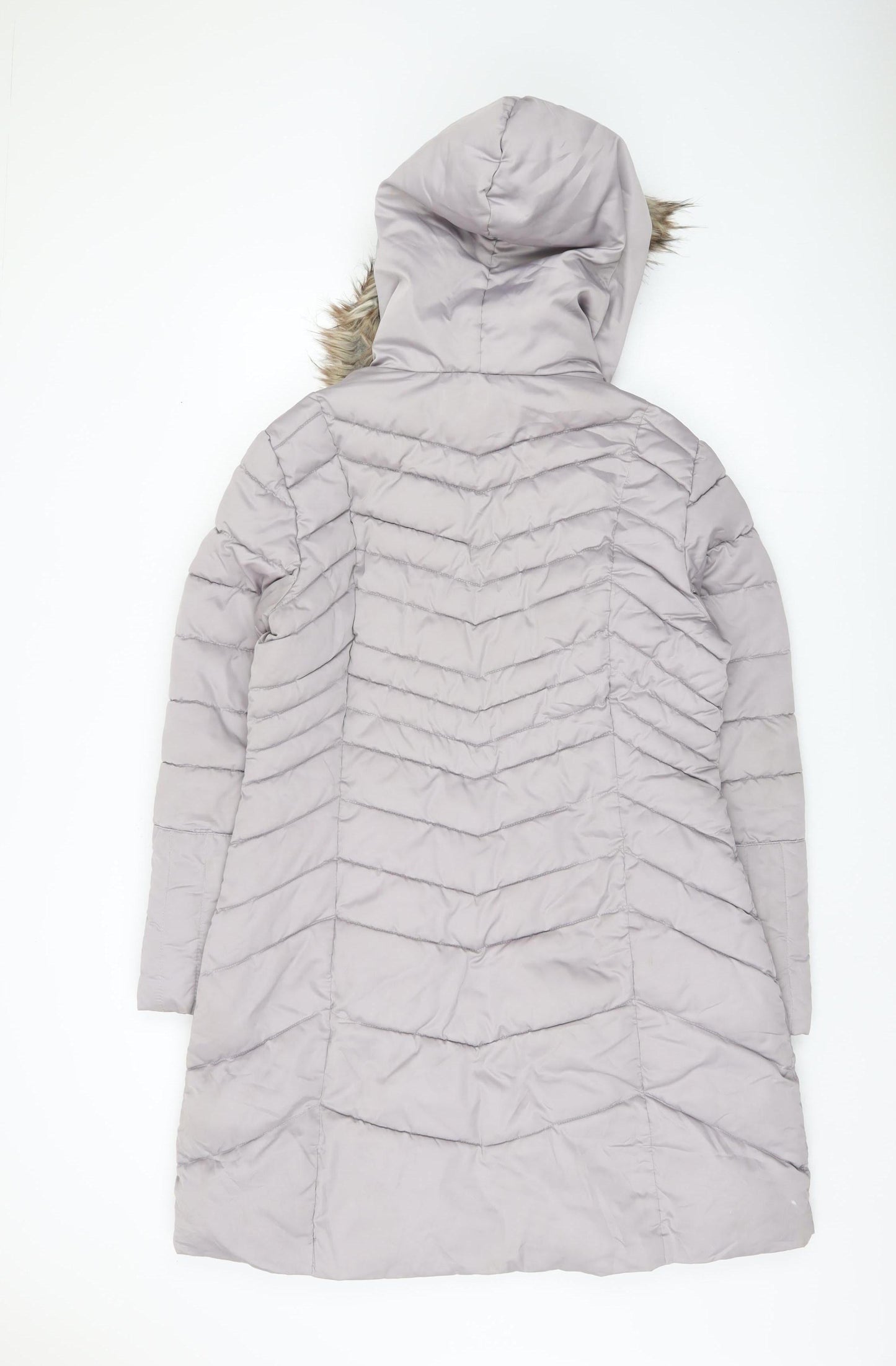 Rino & Pelle Women's Grey Long Puffer Coat - Size 8