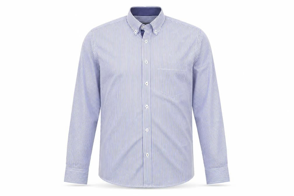 Kingston Menswear Blue Medium Striped Button-Up Shirt