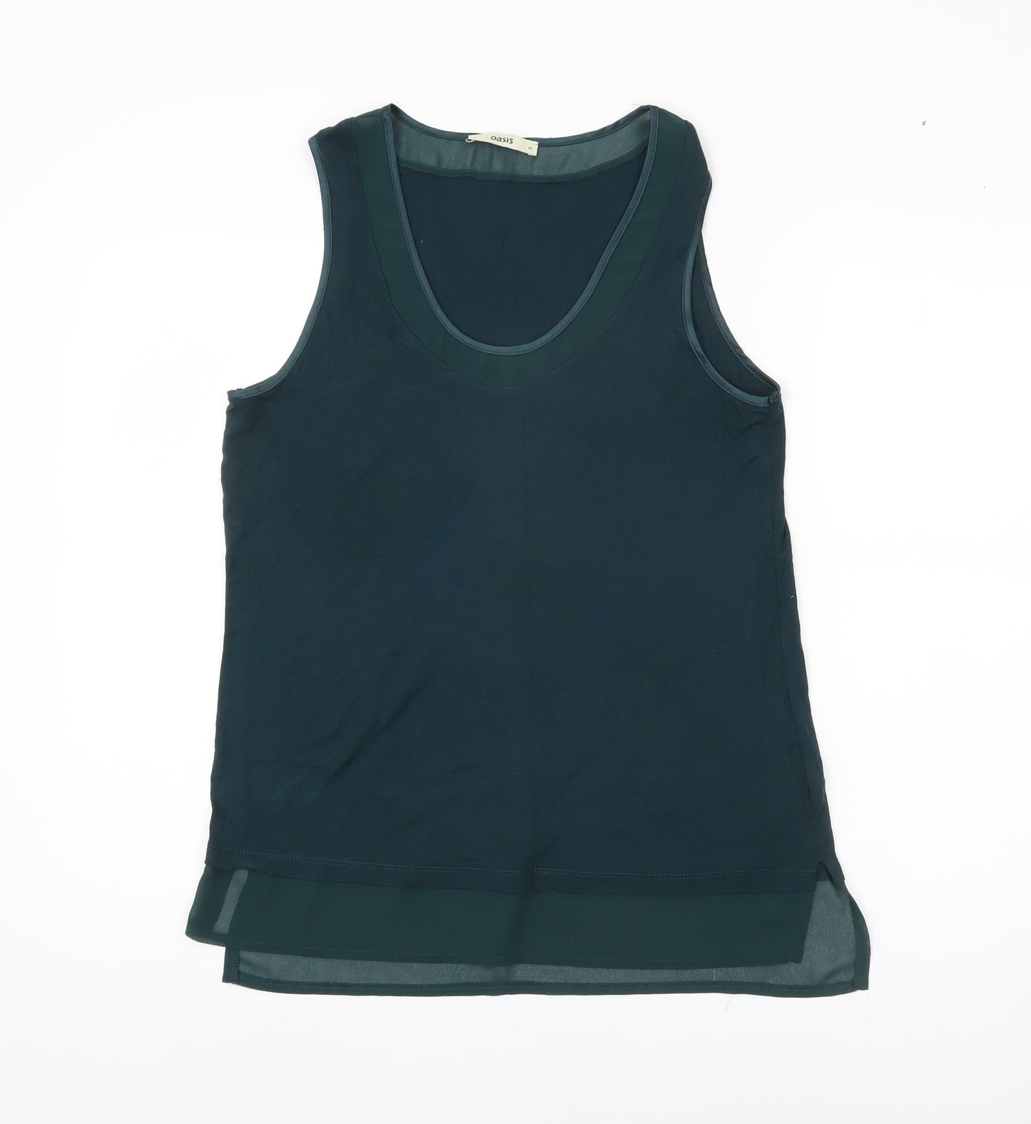 Oasis Women's Blue Sleeveless Scoop Neck Tank Top M