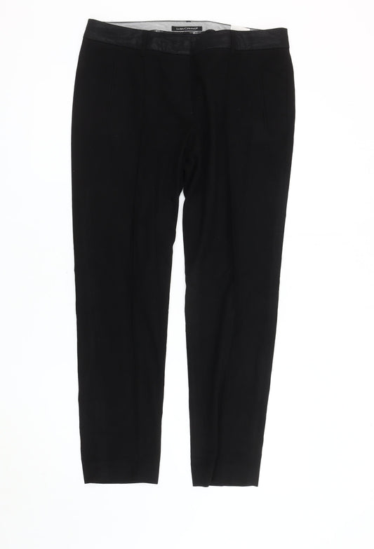 Luisa Cerano Women's Black Trousers - Size 14, Cotton Blend