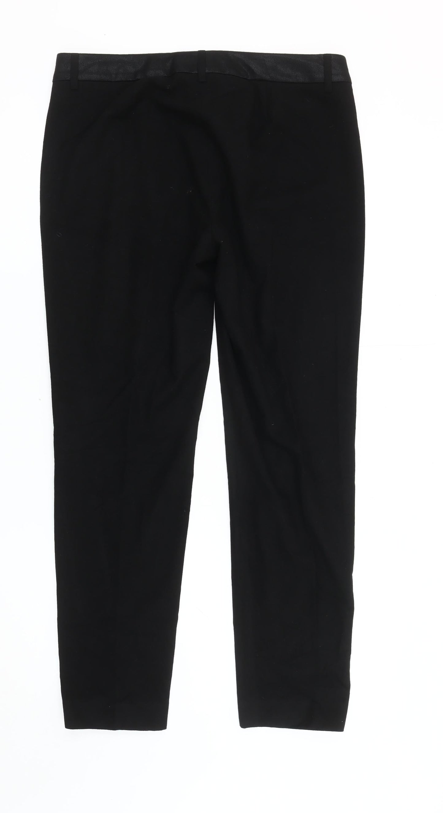 Luisa Cerano Women's Black Trousers - Size 14, Cotton Blend