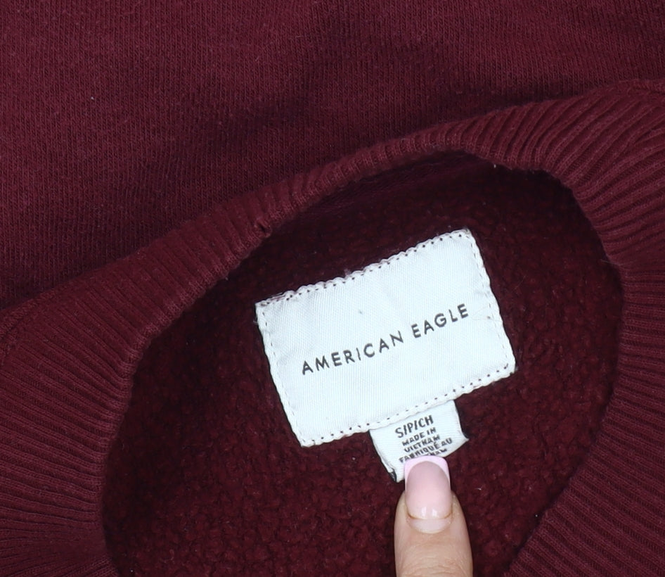 American Eagle Men’s Red Pullover Sweatshirt S