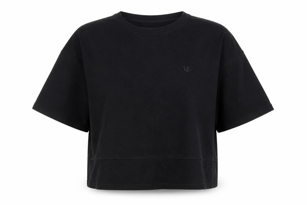 Zara Women's Black Cropped T-Shirt Size 12