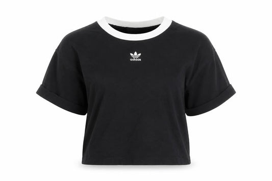 Adidas Women's Black Ringer T-Shirt, Size 8