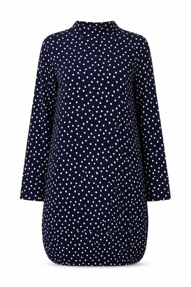 Marks & Spencer Women’s Blue Polka Dot Dress - Size 14