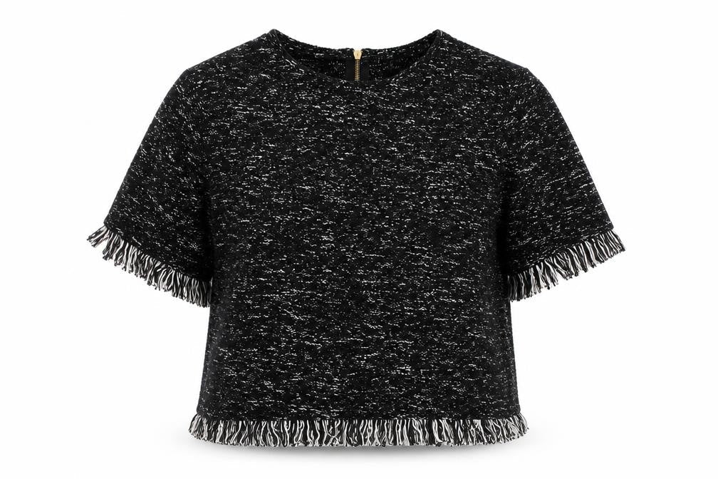 River Island Black Tunic Women's Size 14 Fringe Accent