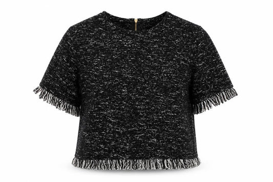 River Island Black Tunic Women's Size 14 Fringe Accent