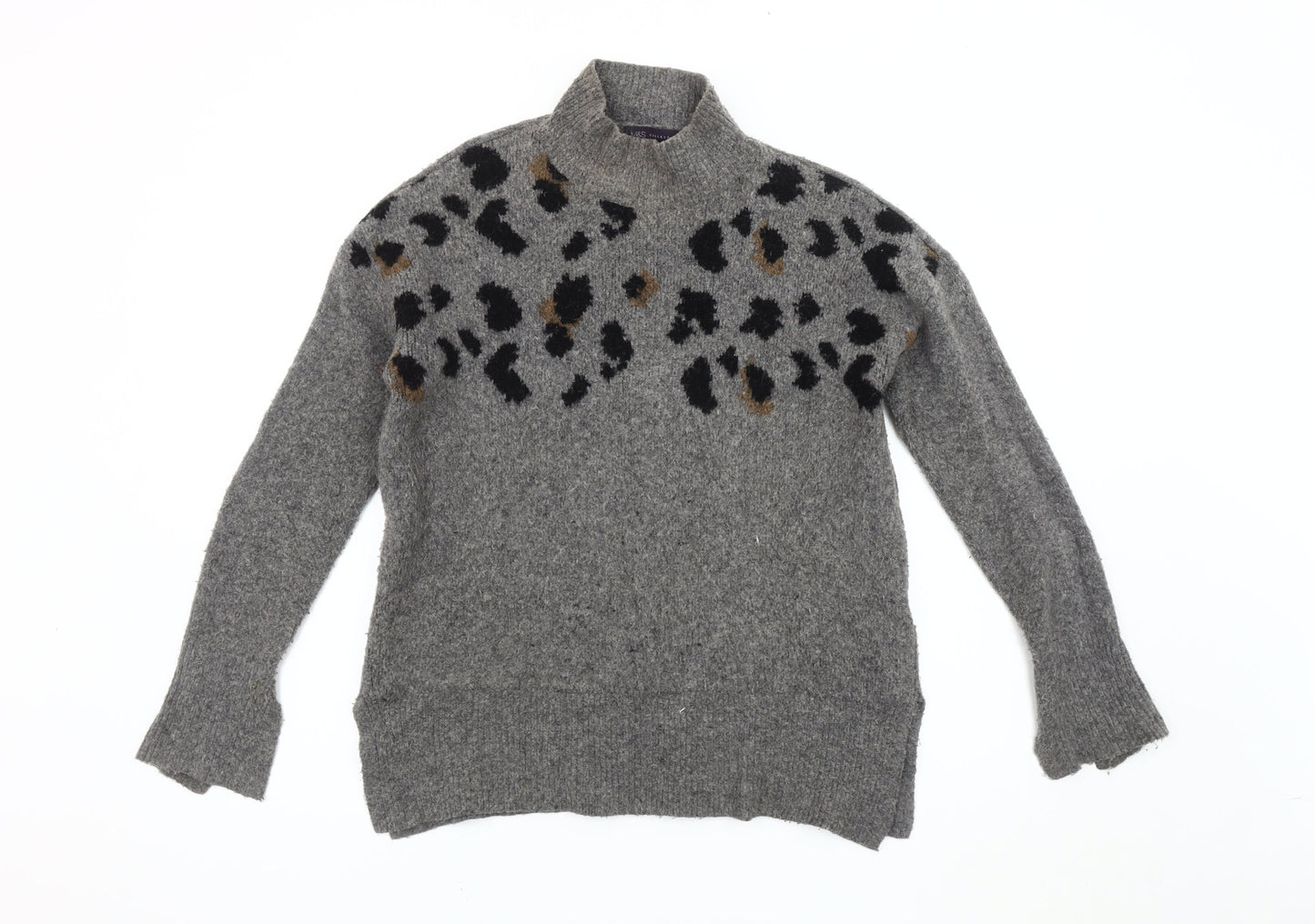Marks and Spencer Women's Grey Animal Print Jumper M
