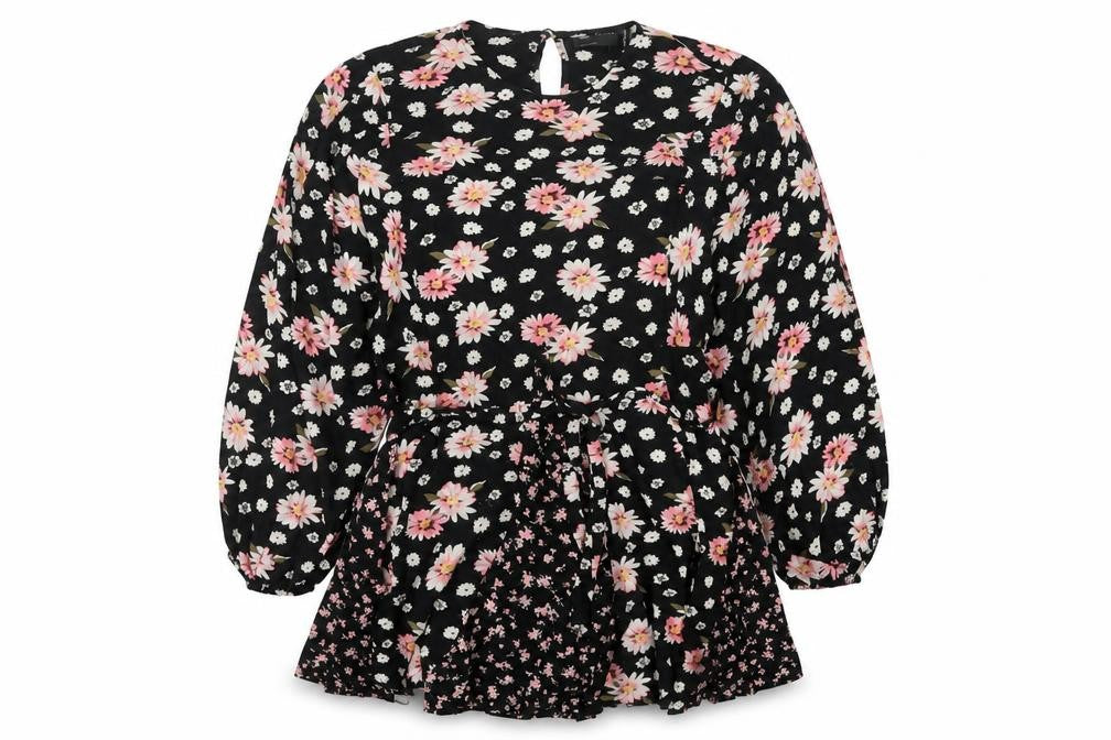 ASOS DESIGN Women's Black Floral Dress Size 16